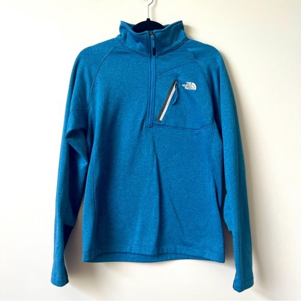The North Face 1/4‎ Zip Blue Pullover with Fleece Lining